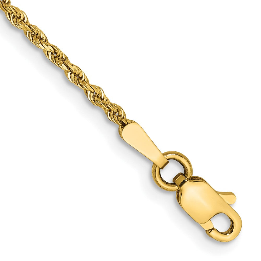 14K 7 inch 1.5mm Diamond-cut Rope with Lobster Clasp Chain