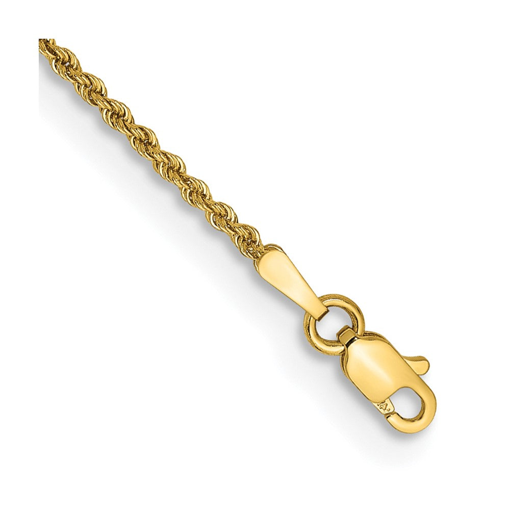 14K 5.5 inch 1.5mm Regular Rope with Lobster Clasp Chain