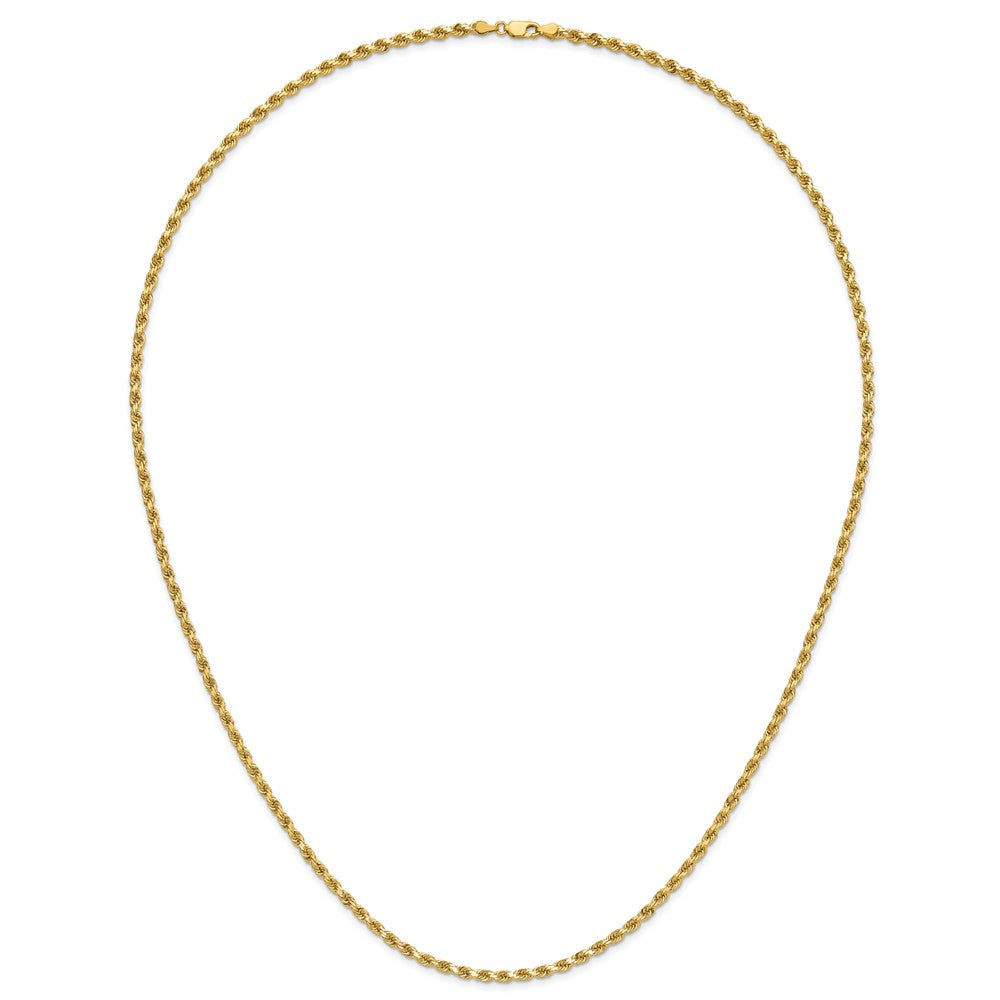 14K 28 inch 3.5mm Diamond-cut Rope with Lobster Clasp Chain