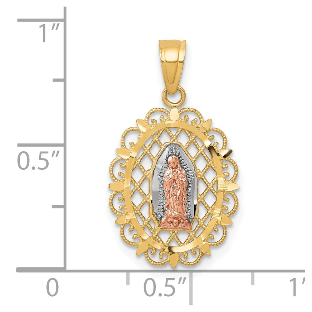 10k Two-tone with White Rhodium Our of Guadalupe Pendant