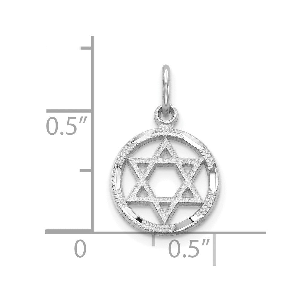 10K White Gold Star Of David Charm