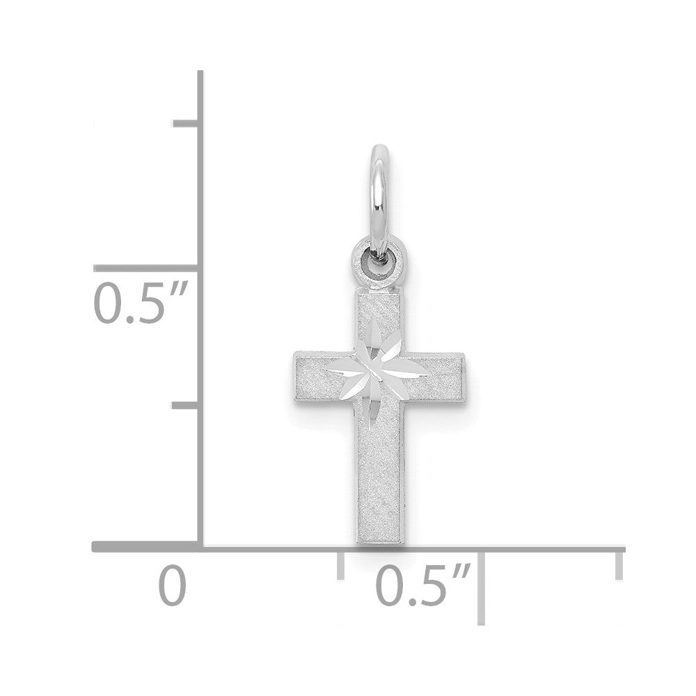 10k White Gold Cross Charm