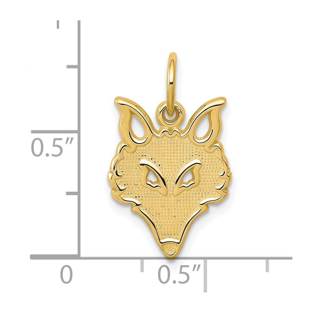 10k Solid Flat Back Small Fox Head Charm