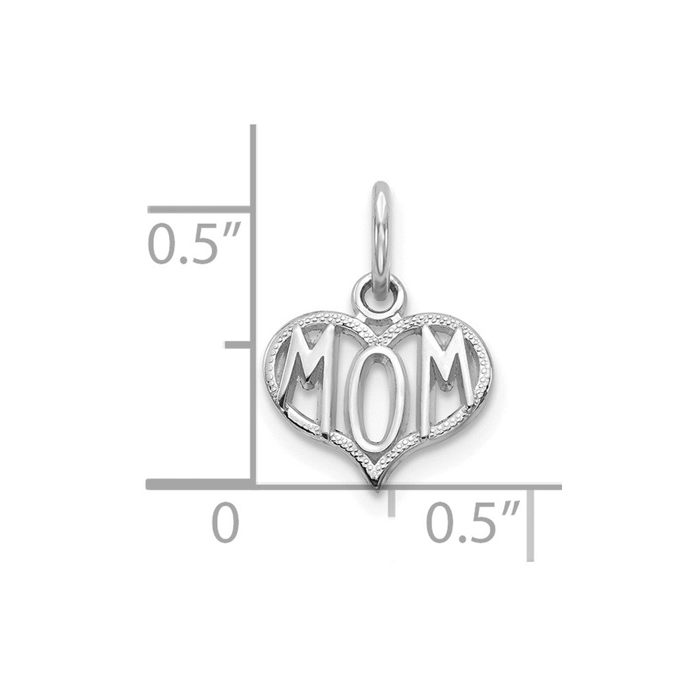 10K White Gold Mom Charm