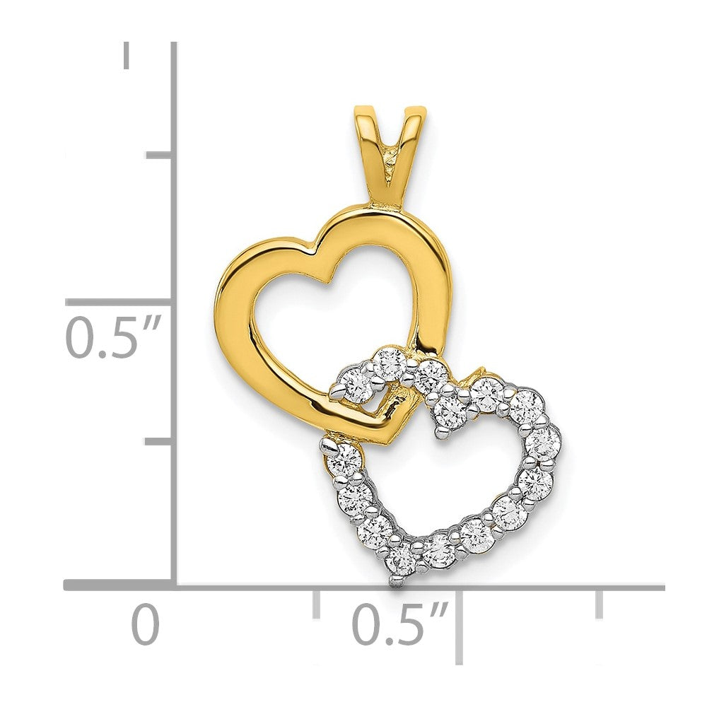 10k CZ Heart Pendant