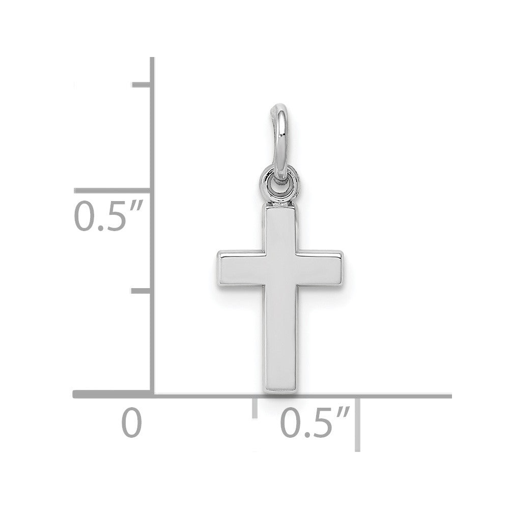 10k White Gold Cross Charm