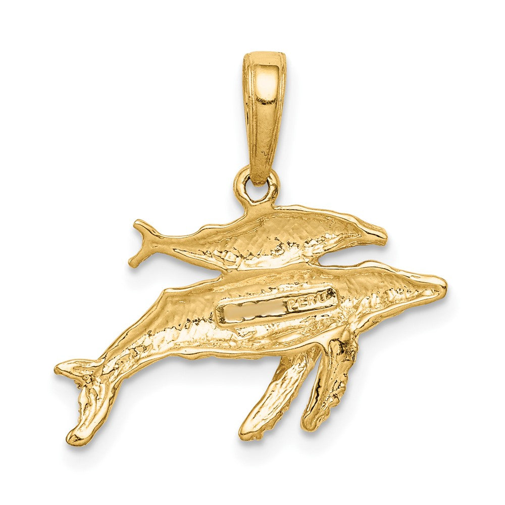 10K Mother and Humpback Whale Pendant