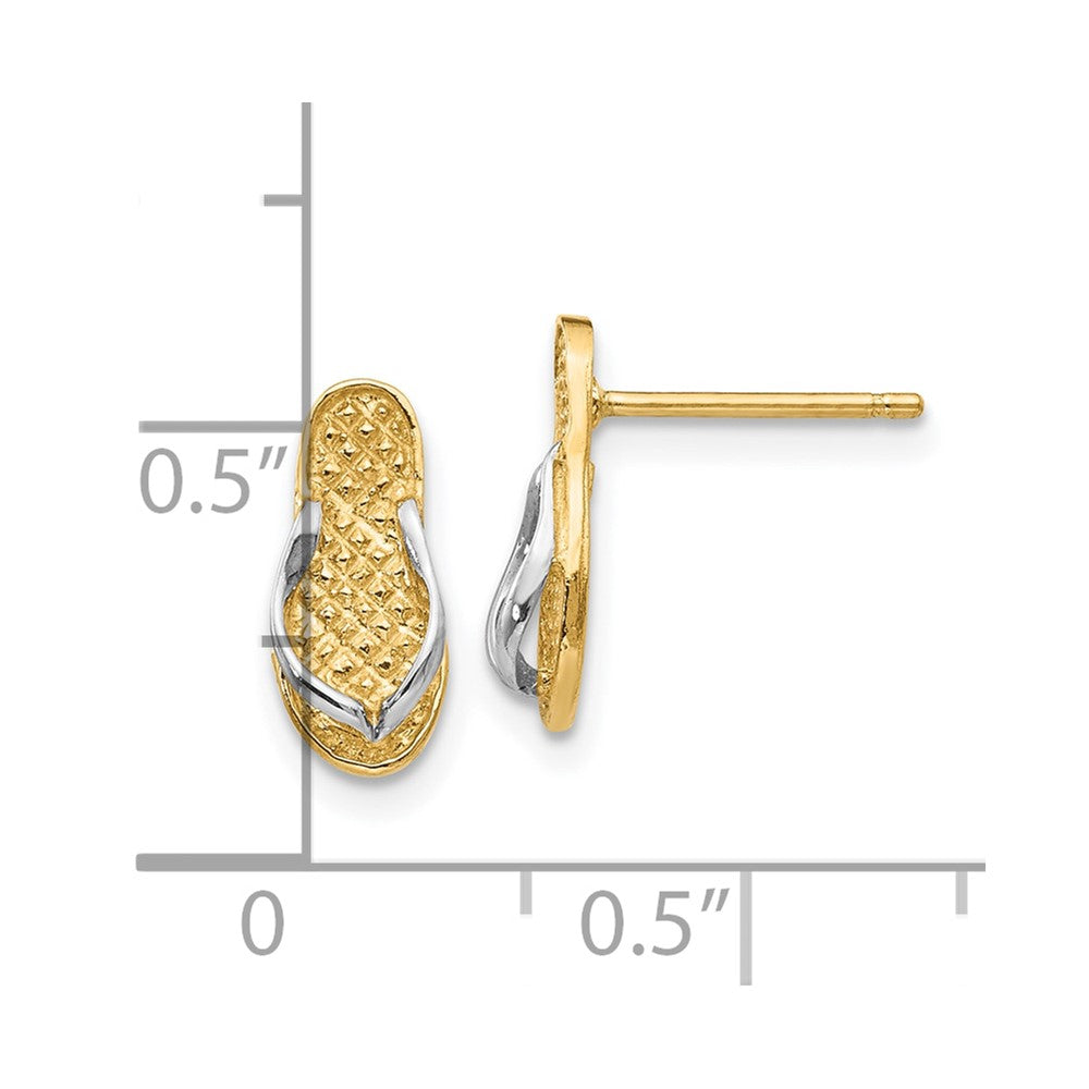 10K W/Rhodium Flip Flop Earrings