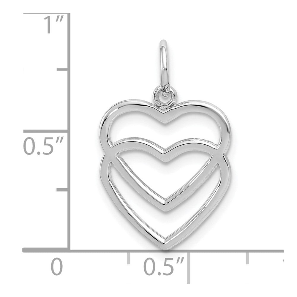 10k WG Double Heart Charm