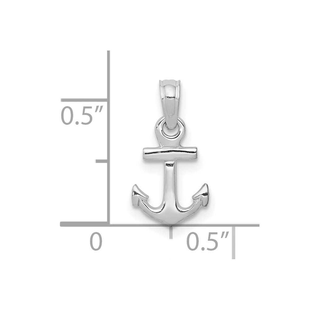 10k White Gold Mini Anchor Pendant