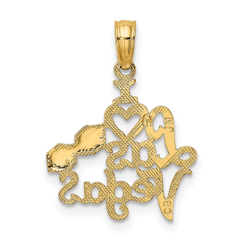 10K I HEART LAS VEGAS with Dice Engraved Charm
