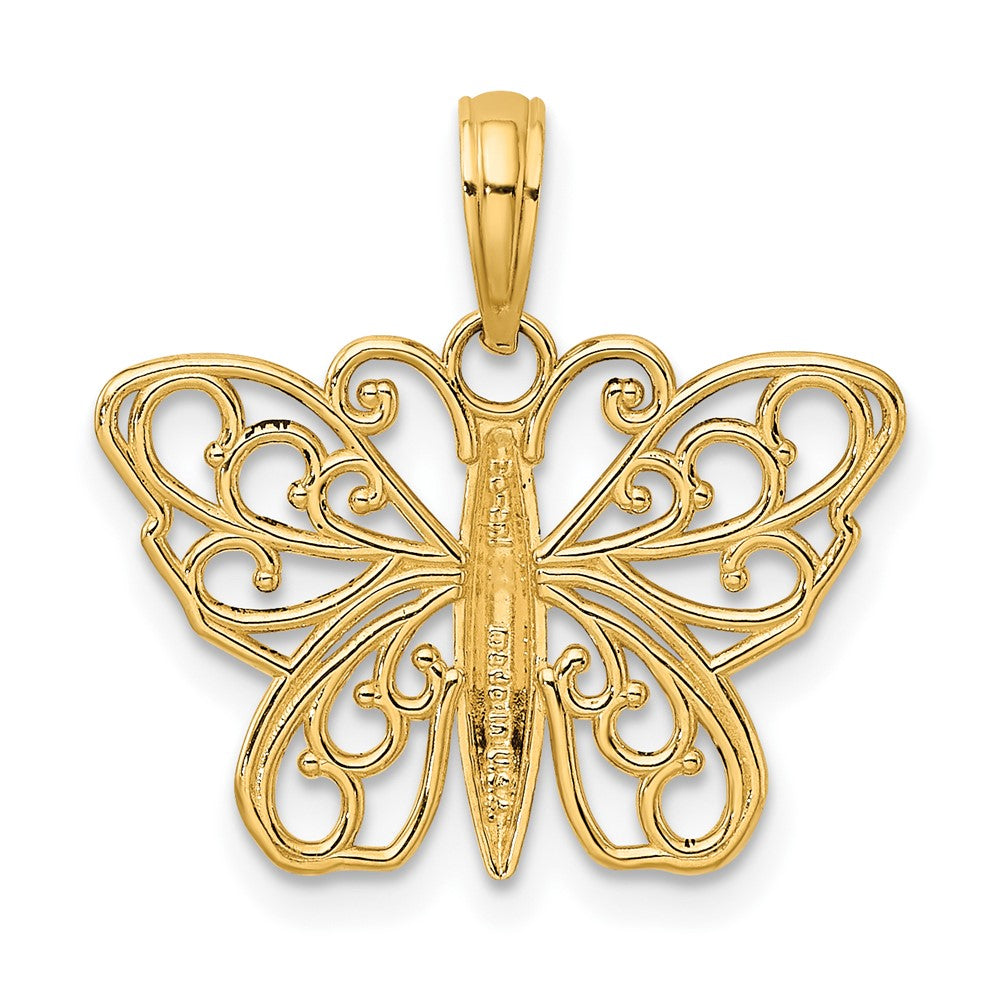 10K Filigree Butterfly Charm