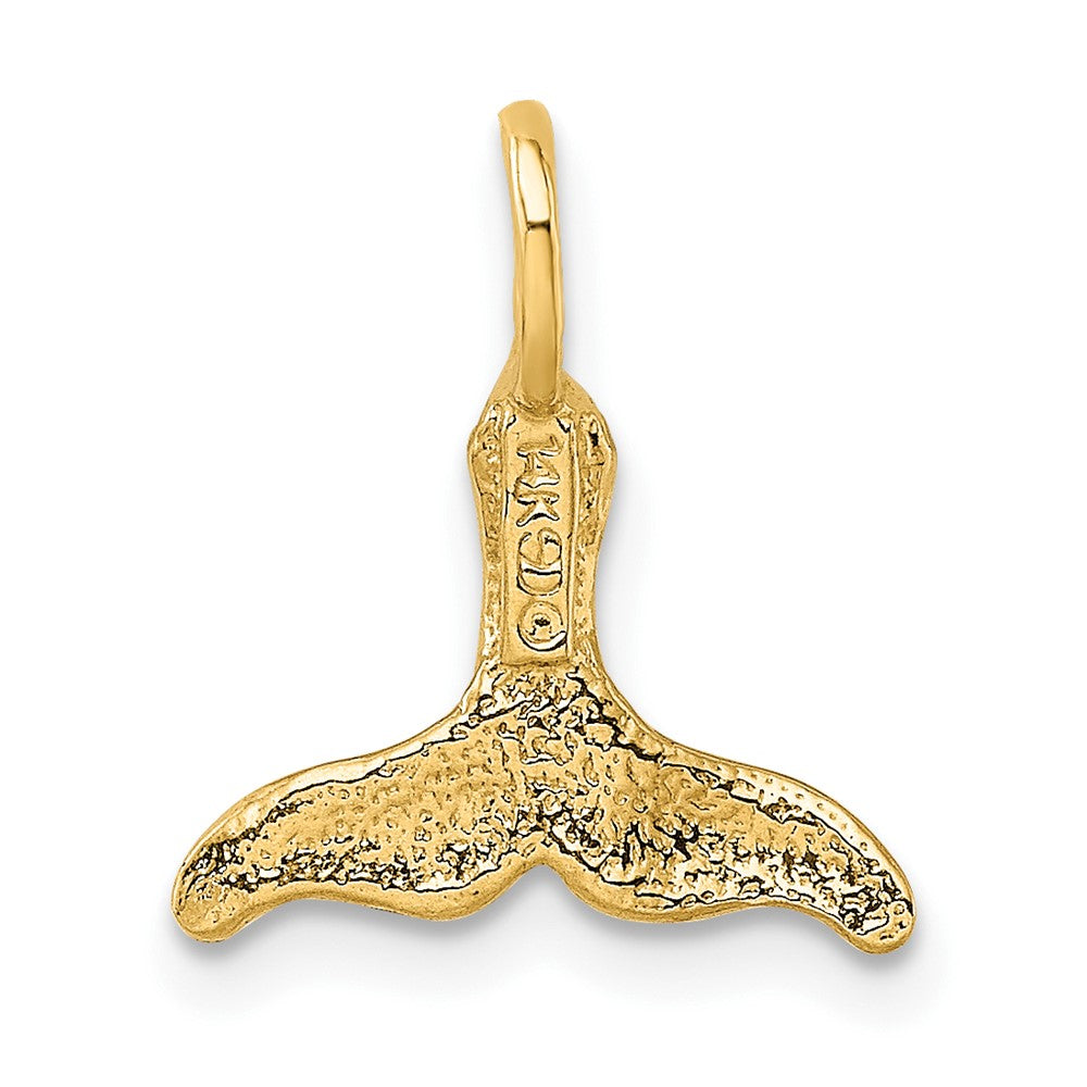 10K Polished Mini Whale Tail Charm