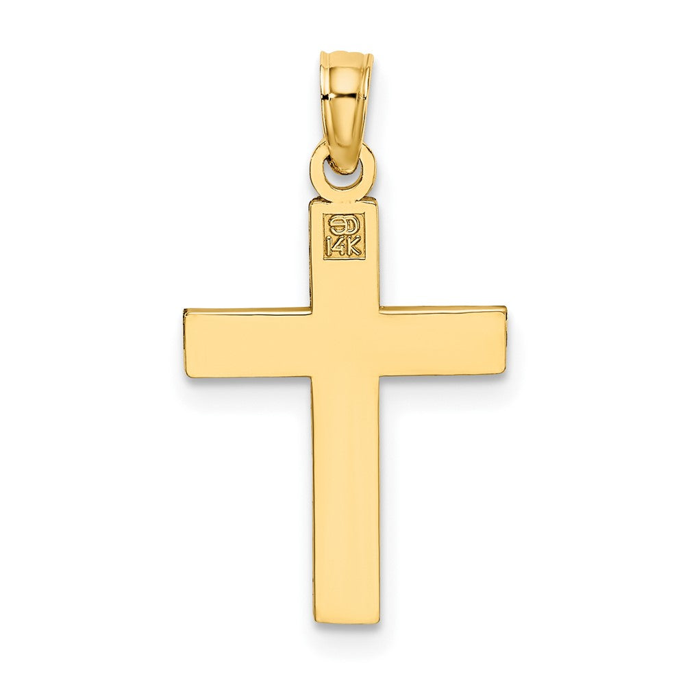 10K D/C Block Cross Charm
