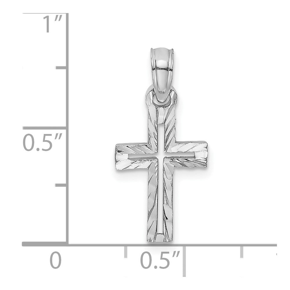 10K White Gold D/C Cross Charm
