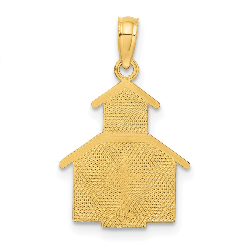 10K Church w/ Cross On Door Charm