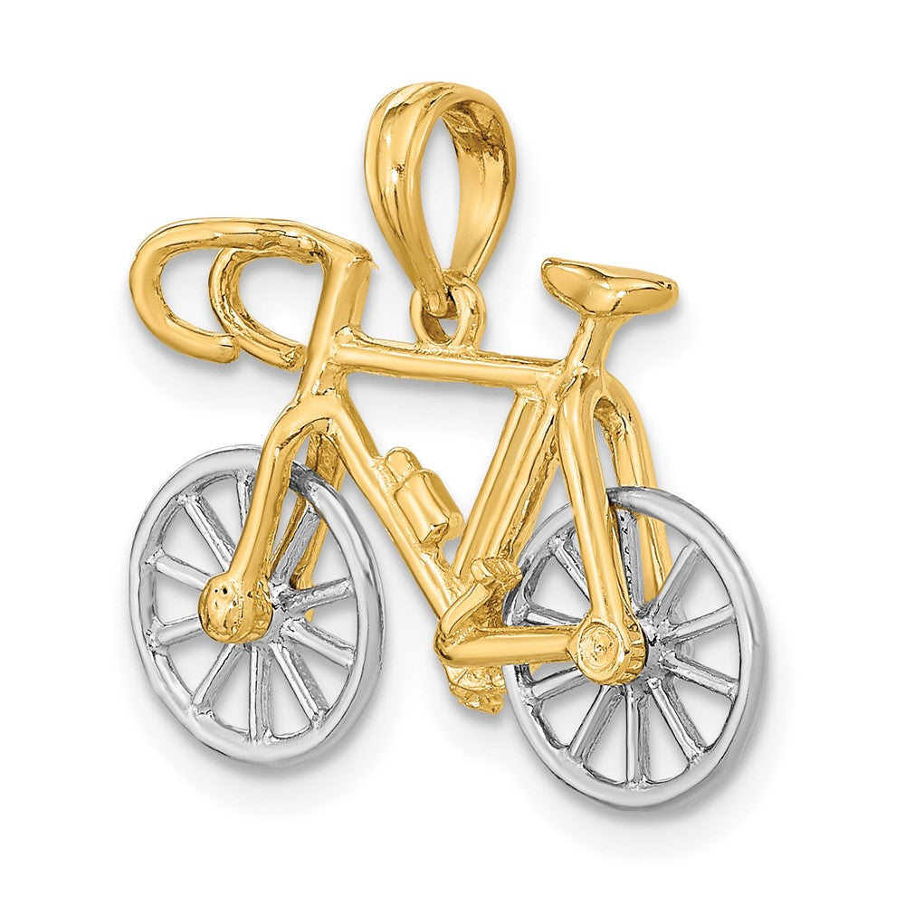 10k w/Rhodium 3-D Ten Speed Bicycle Charm