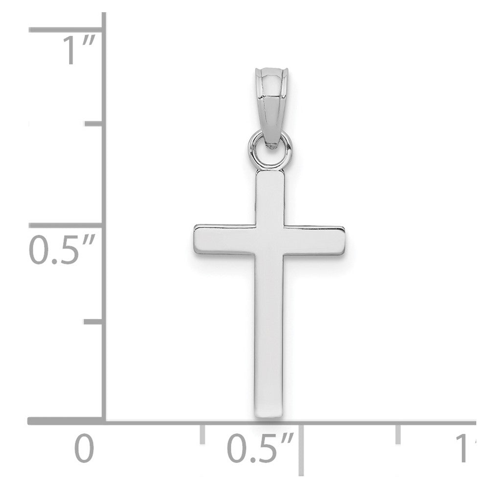 10k White Gold Polished Cross Pendant