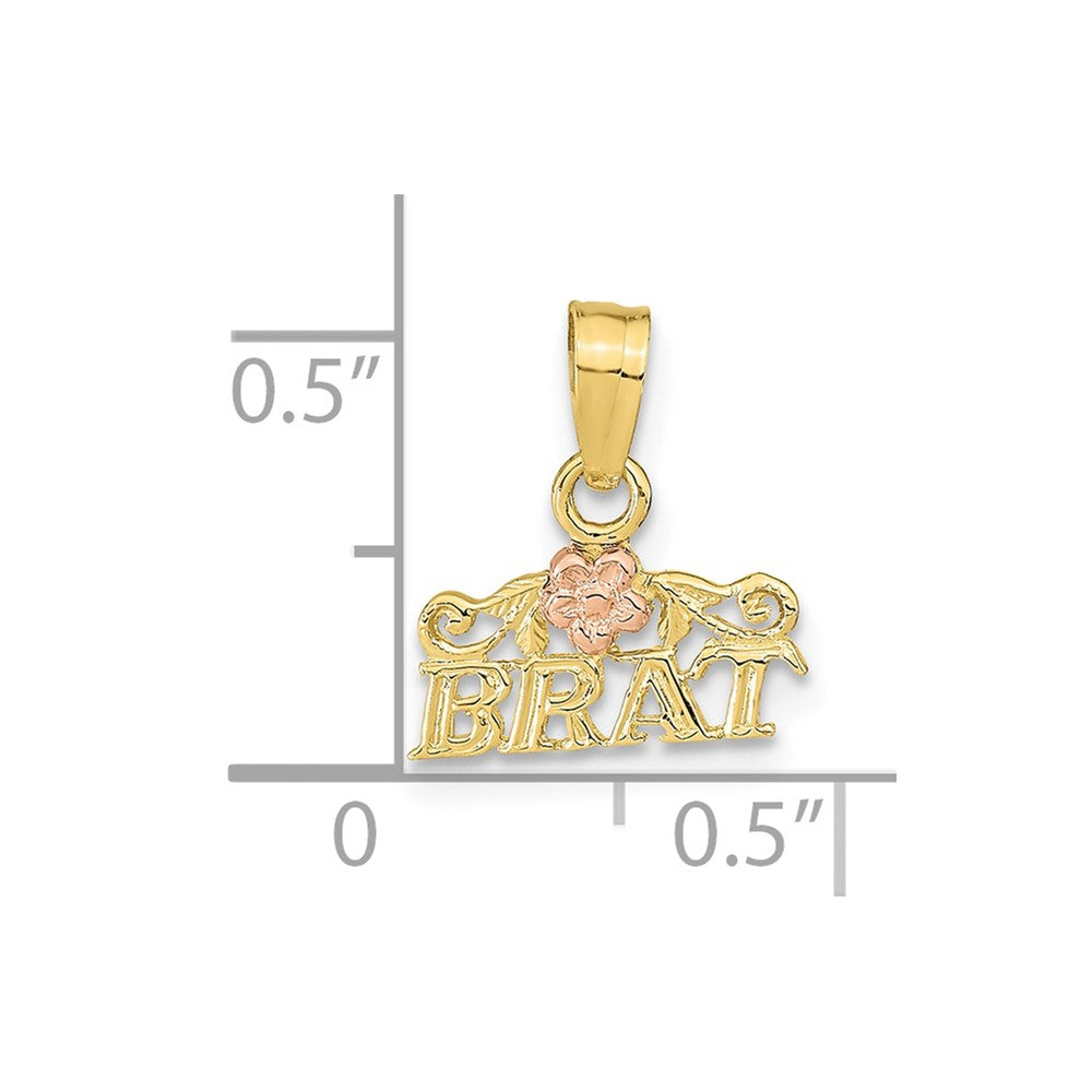 10K Rose and Yellow Gold BRAT Pendant