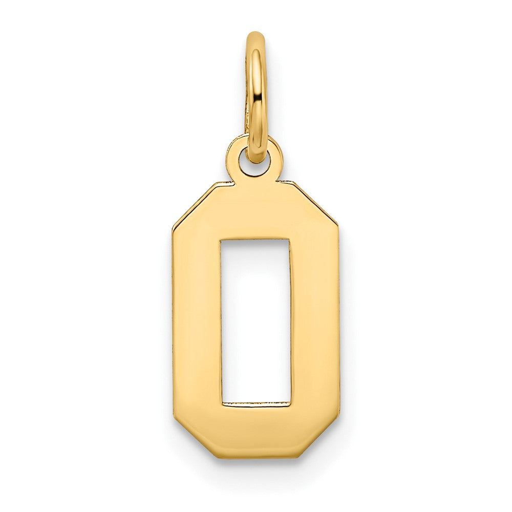 10k Small Satin Number 0 Charm