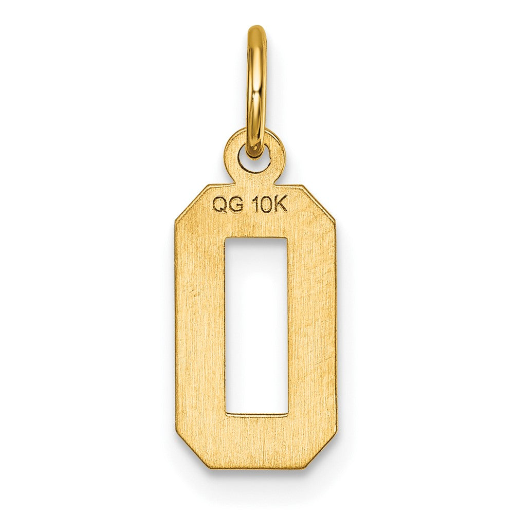 10ky Casted Small Diamond-cut Number 0 Charm