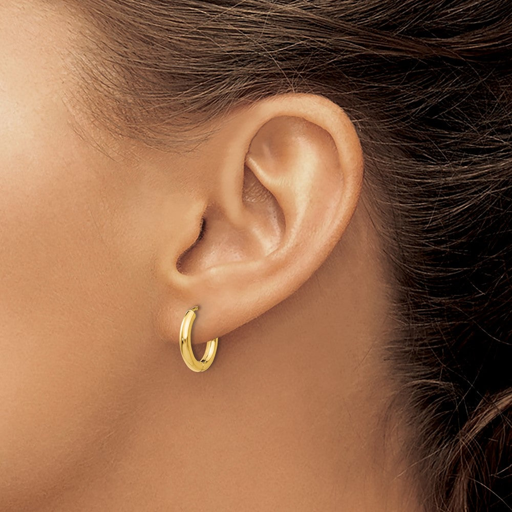 10k Polished Hollow Hoop Earrings