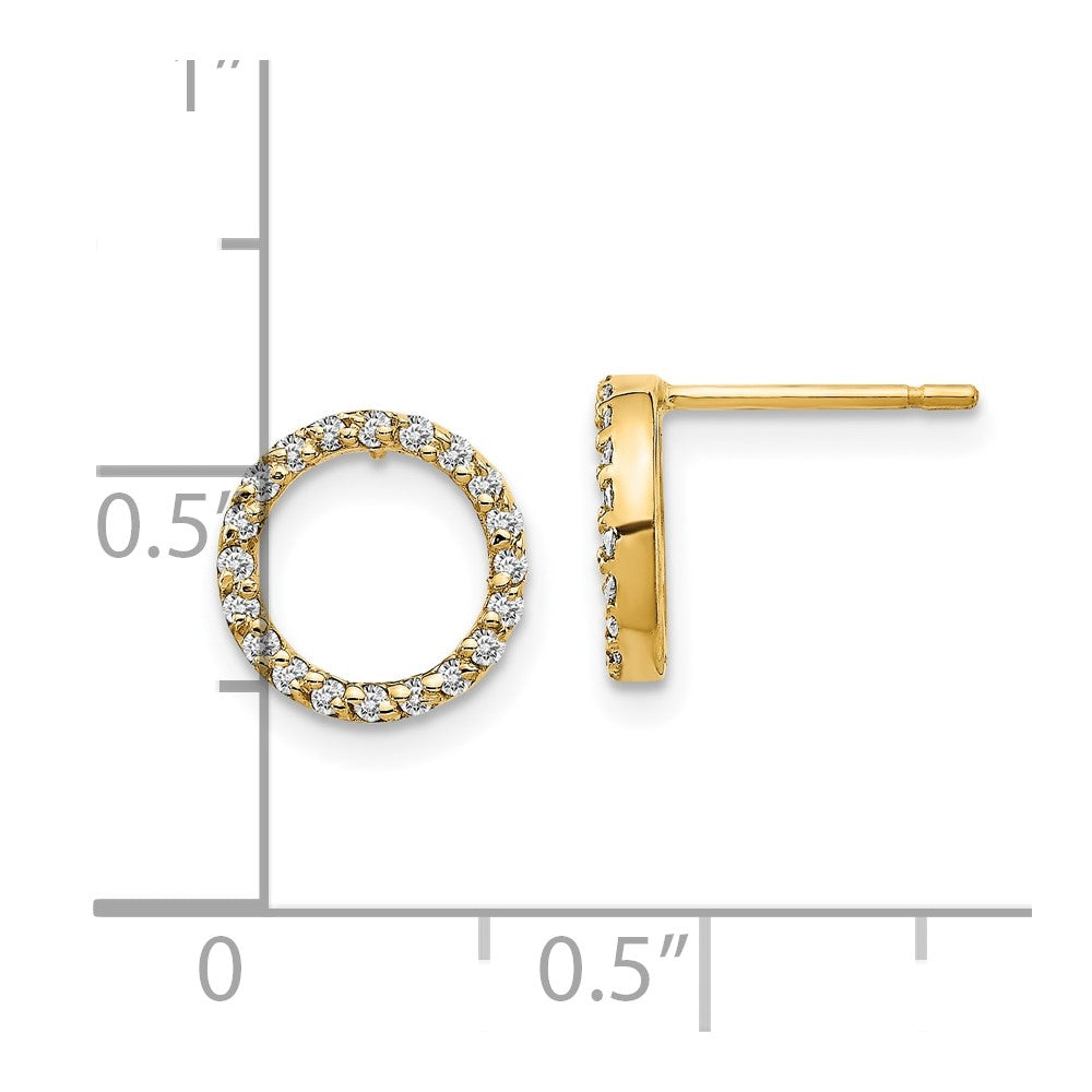 10k Diamond Open Circle Earrings