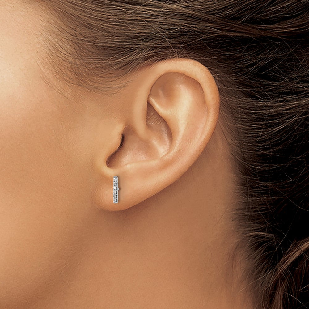 10k White Gold Bar Earrings Mtg (nonRhodium)