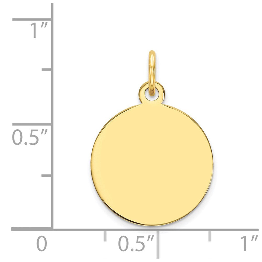 10K Plain .018 Gauge Circular Engravable Disc Charm