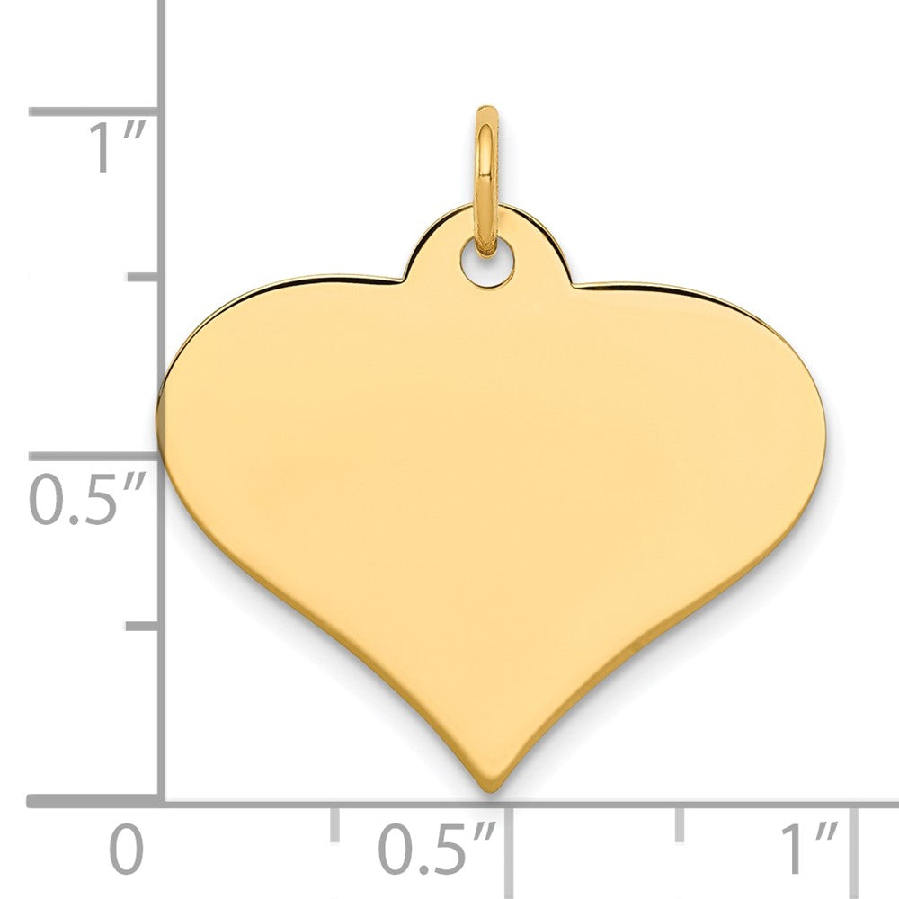 10k Plain .018 Gauge Engraveable Heart Disc Charm