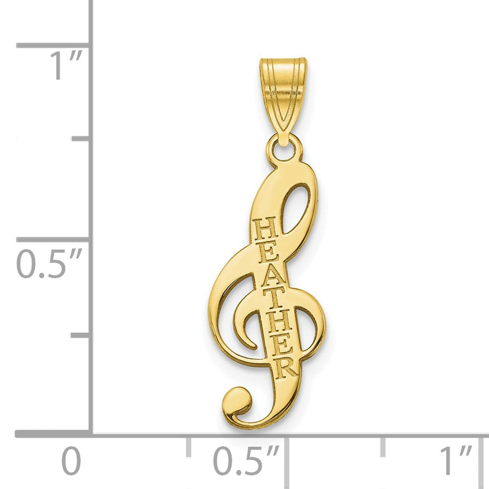 10k Yellow Gold Personalized Music Note Pendant