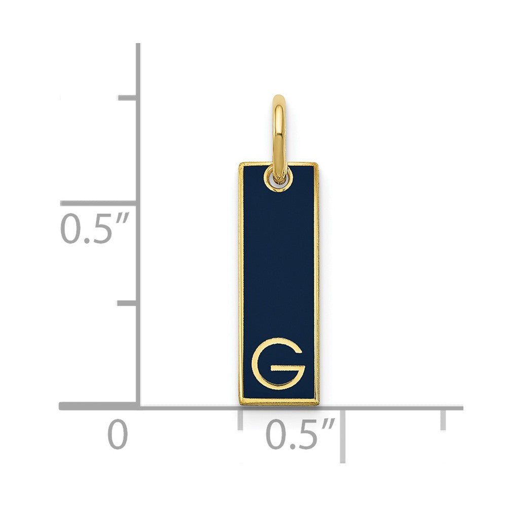 10k Yellow Gold Small Epoxy Initial Bar Charm