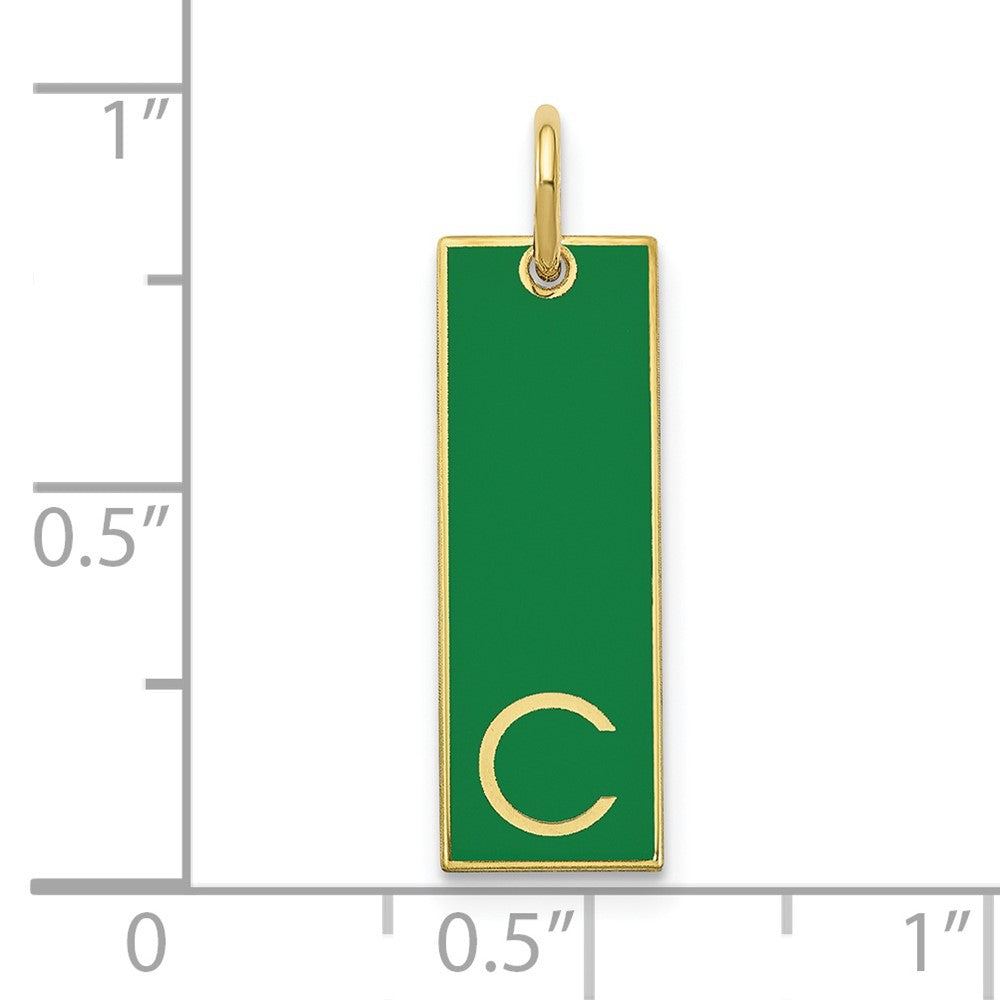 10k Yellow Gold Large Epoxy Initial Bar Charm