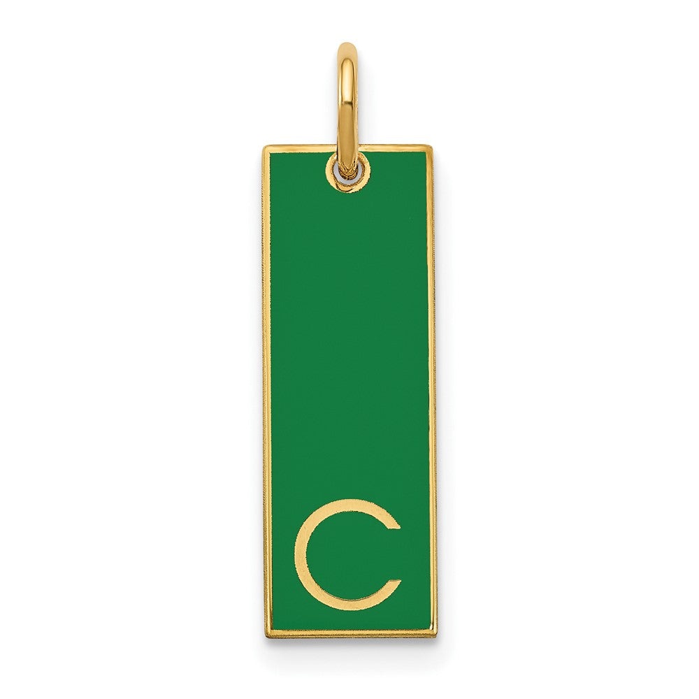 10k Yellow Gold Large Epoxy Initial Bar Charm