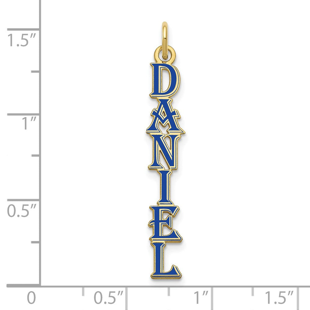 10k Yellow Gold Algerian Font Epoxy Name Plate Charm