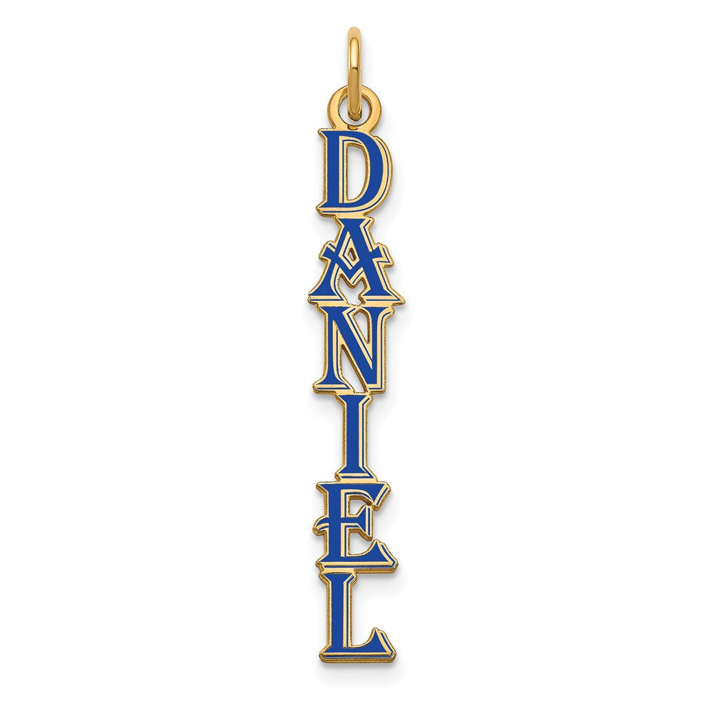 10k Yellow Gold Algerian Font Epoxy Name Plate Charm