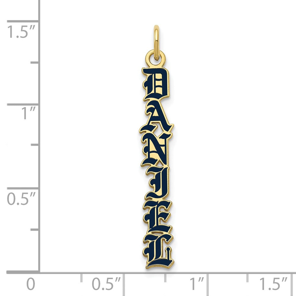 10k Yellow Gold English Towne Font Epoxy Name Plate Charm