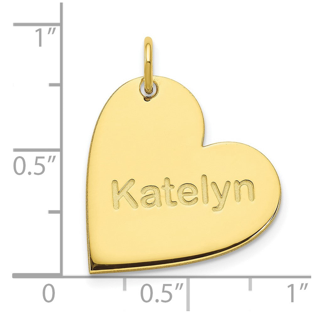 10k Yellow Gold Heart with Name Charm