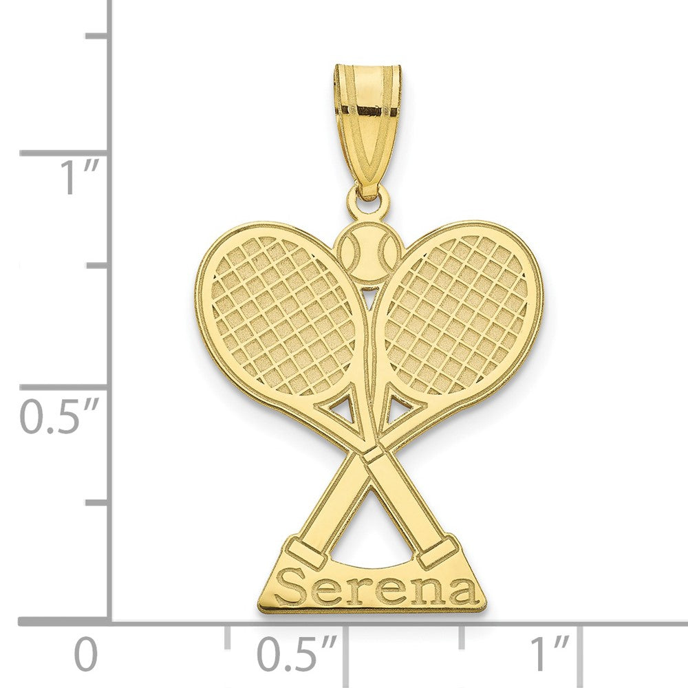 10k Yellow Gold Personalized Tennis Pendant