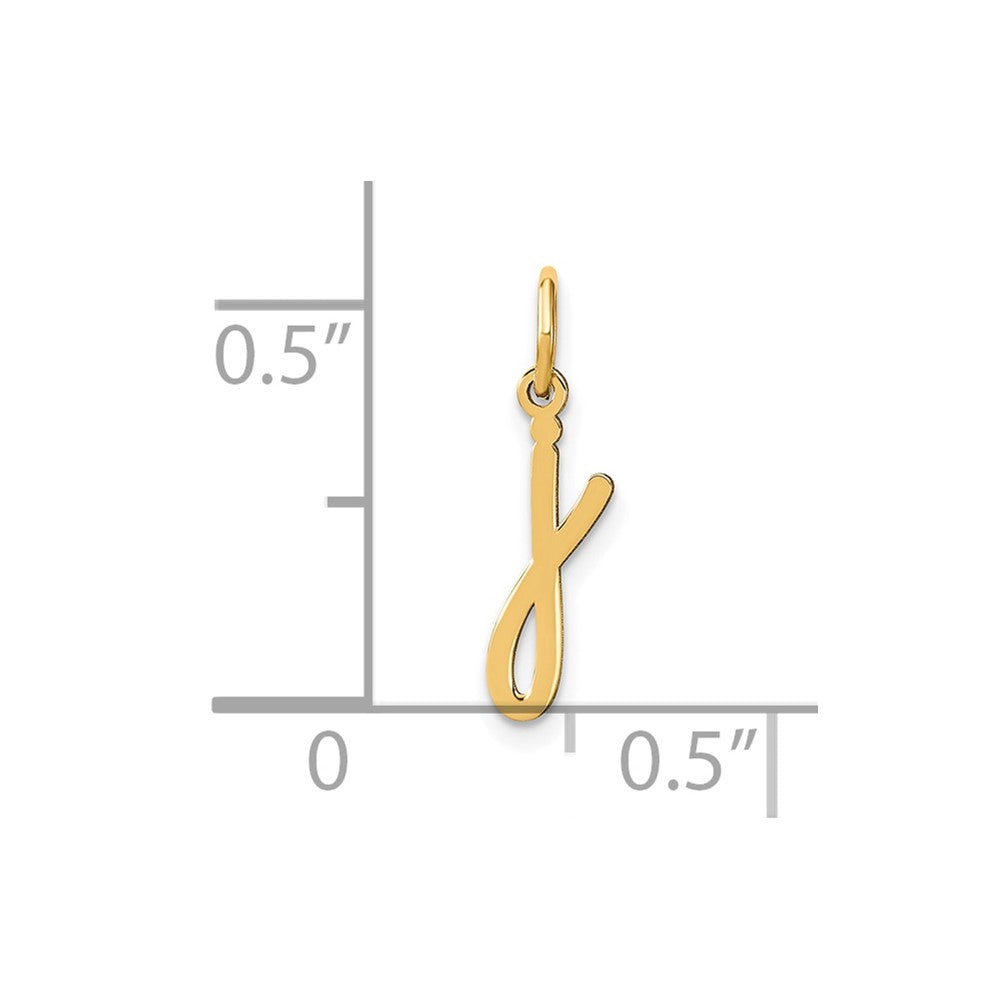 10KY Lower case Letter J Initial Charm