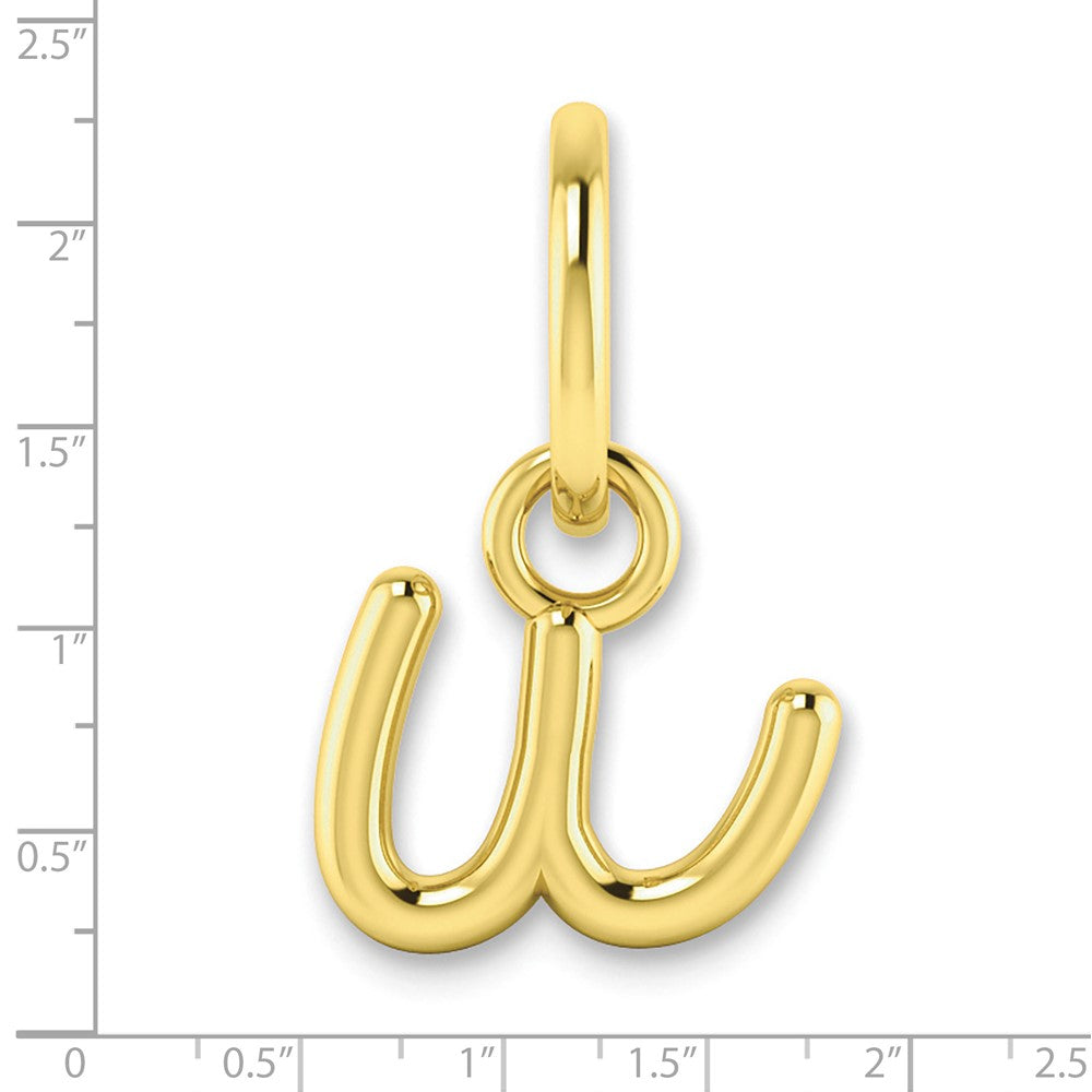10KY Lower case Letter U Initial Charm