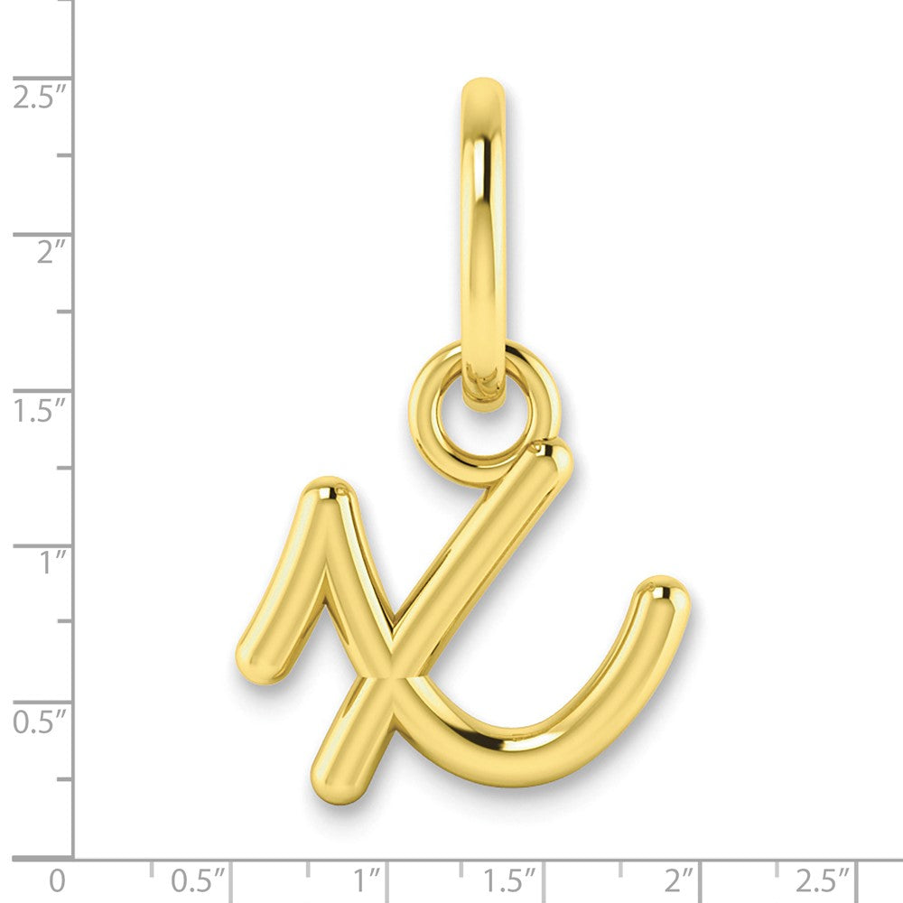 10KY Lower case Letter X Initial Charm