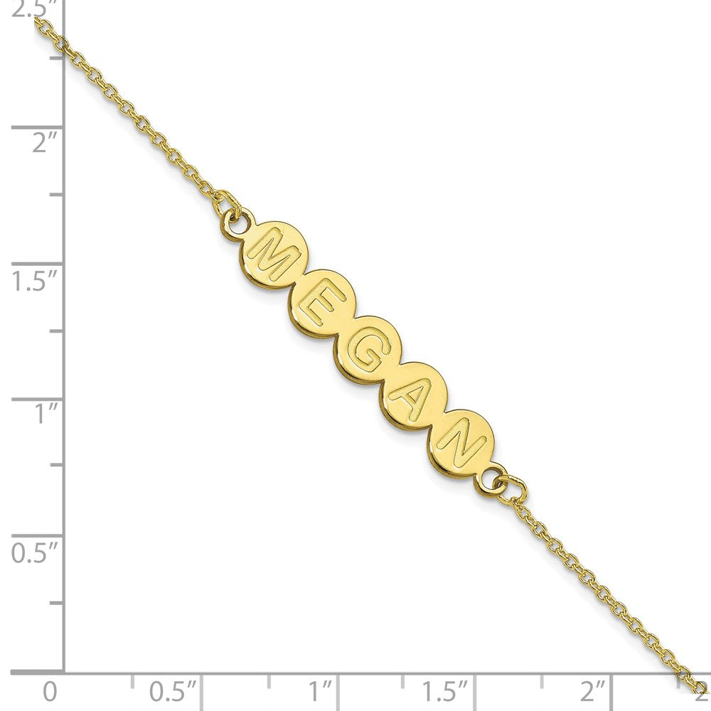10k Yellow Gold 5 Letter Bubble Bracelet