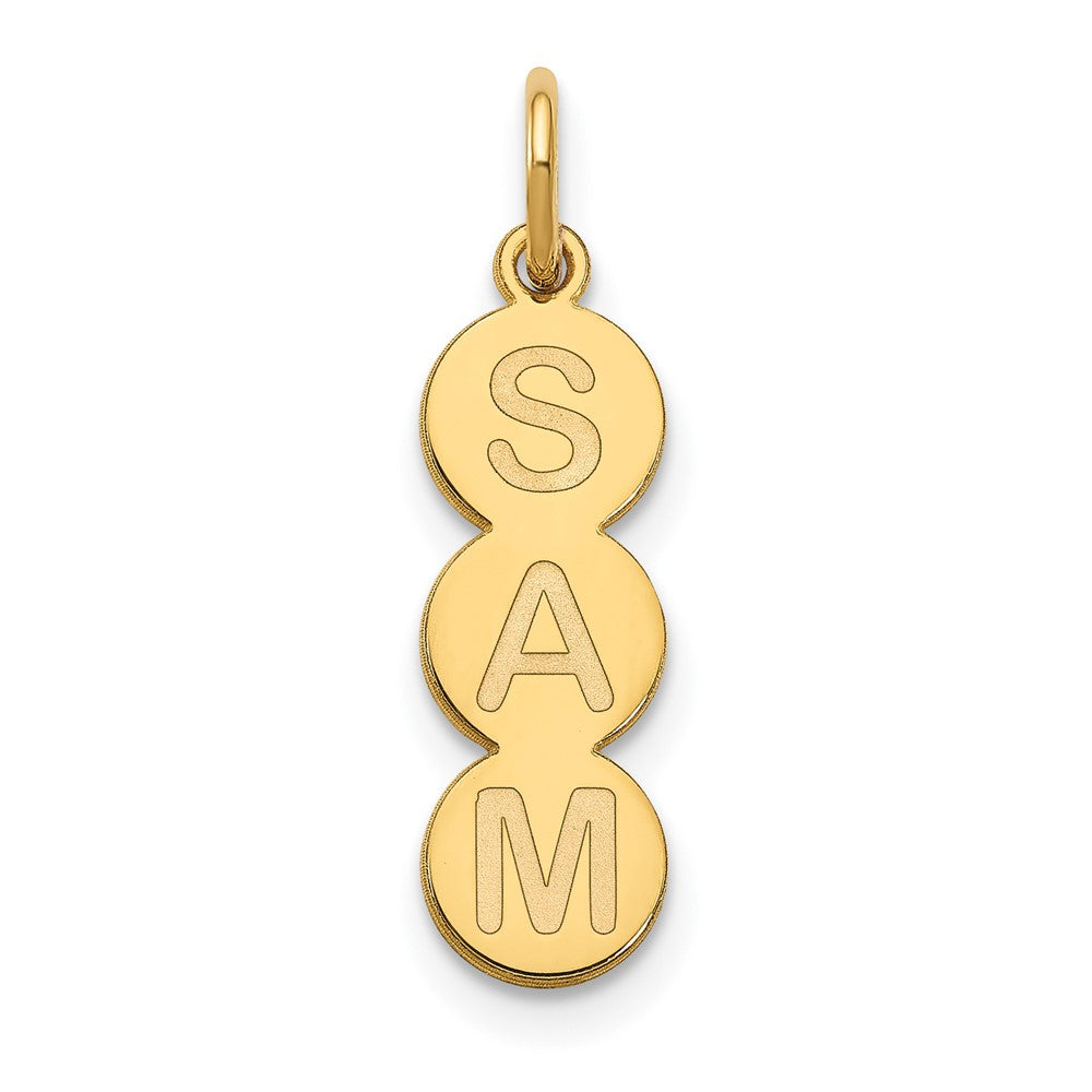 10k Yellow Gold 3 Letter Bubble Pendant
