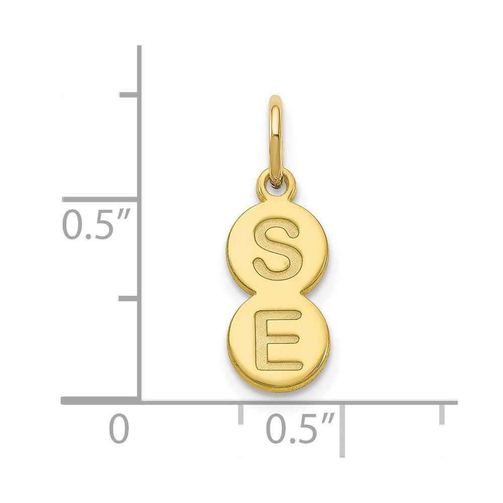 10k Yellow Gold 2 Letter Bubble Pendant