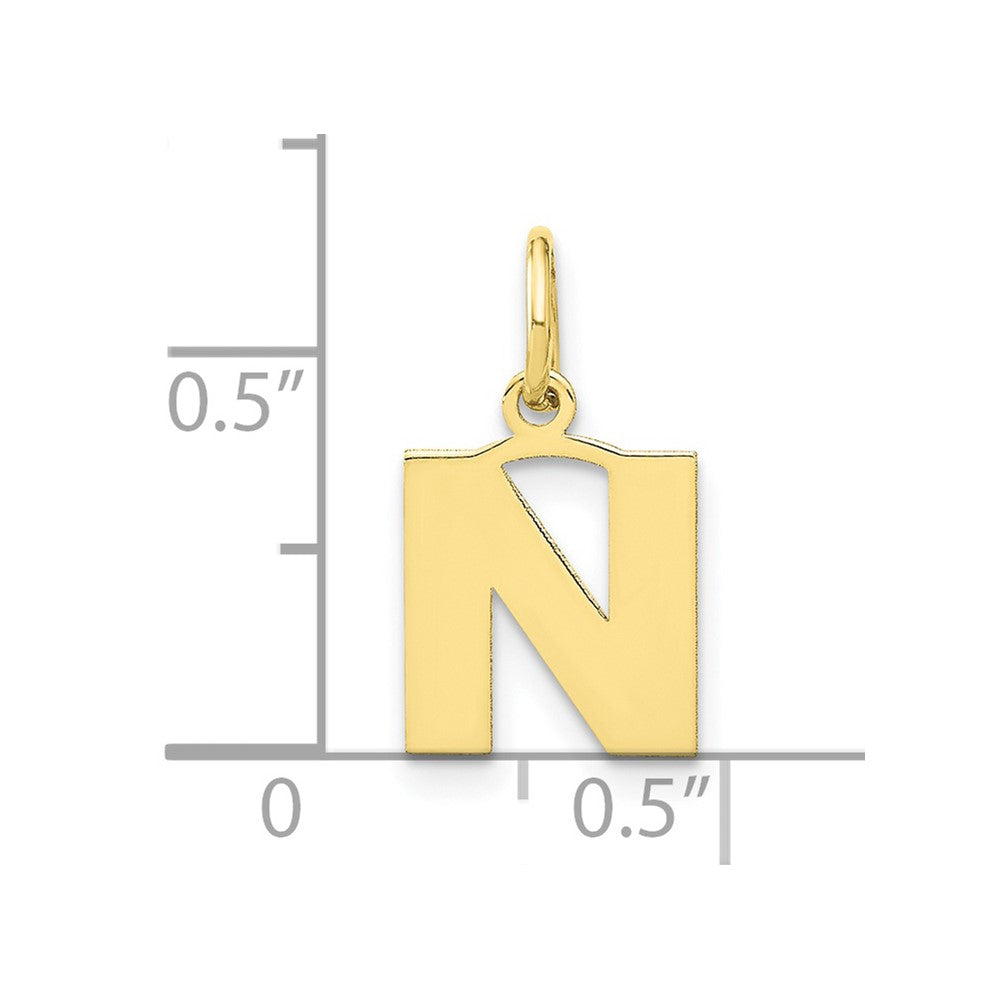 10ky Letter N Initial Pendant