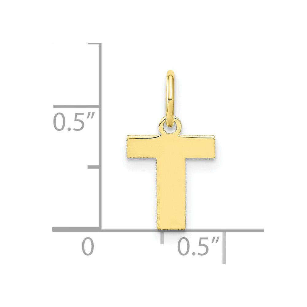 10ky Letter T Initial Pendant