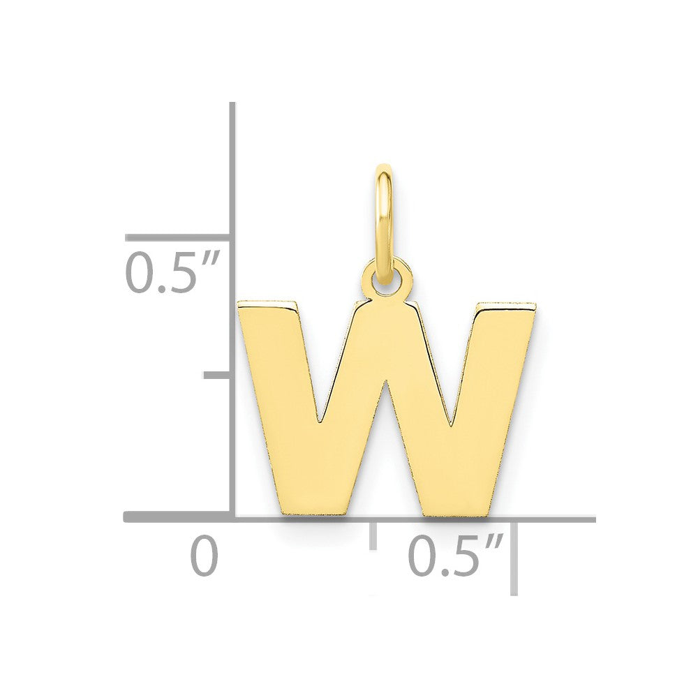 10ky Letter W Initial Pendant