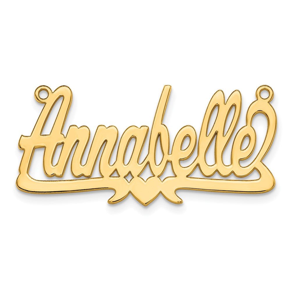 10k Yellow Gold Polished Heart Name Plate