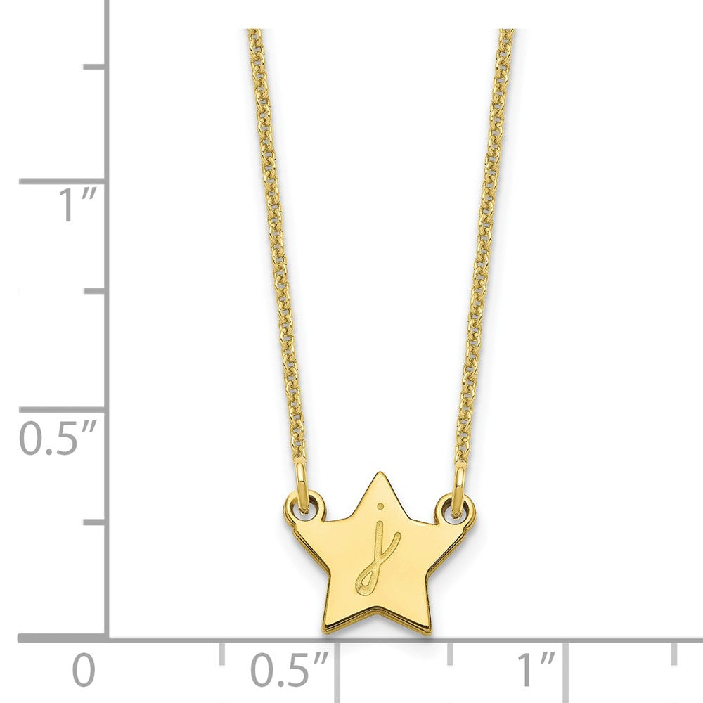 10k Yellow Gold Initial Star Necklace